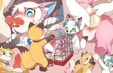 animal_genitalia animal_penis anthro anthro_on_anthro anus balls blue_eyes blush bodily_fluids bowl butt cage canine_genitalia canine_penis container cum cum_in_mouth cum_inside dripping egg egg_in_vagina egg_insertion egg_play ejaculation erection fellatio female fingering fur gaping gaping_vagina genital_fluids genitals group knot leaking loli male male/female oral oral_penetration orgasm oviposition penetration penile penis pet_bowl pussy_juice_leaking raised_tail semi-anthro sex sex_during_oviposition shota tail text vaginal_fluid_drip vaginal_fluids vaginal_oviposition vaginal_squirting vulva young young_anthro young_female young_male manmosu_marimo mythology canid canine dragon fox furred_dragon furred_scalie mammal mythological_creature mythological_scalie scalie 2021 absurd_res english_text hi_res