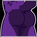 ambiguous_gender anthro butt butt_heart butt_shot footprint fur markings pawprint pawprint_(marking) purple_body purple_fur raised_tail solo sticker tail roxo_(artist) roxo 1:1 alpha_channel male_(lore)