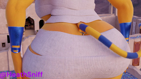 anthro big_butt breasts butt butt_cleavage clothing desert duo egyptian egyptian_clothing female fur larger_female macro male male/female size_difference smaller_human smaller_male tail tail_motion tailwag wide_hips yellow_body yellow_fur heathsniff scrag_(modeler) animal_crossing egyptian_mythology middle_eastern_mythology mythology nintendo the_legend_of_zelda ankha_(animal_crossing) link gerudo human mammal 16:9 3d_(artwork) 3d_animation animated crossover digital_media_(artwork) hi_res no_sound short_playtime video widescreen