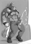 abs anthro balls biceps big_muscles bodily_fluids cum cum_on_ground cumshot ejaculation erection genital_fluids genitals harness humanoid_genitalia humanoid_penis leather leather_daddy leather_harness male masturbation muscular muscular_anthro muscular_male nipples pecs penile penile_masturbation penis solo tongue tongue_out vein veiny_penis grisser canid canine canis dobermann domestic_dog mammal pinscher 2017 absurd_res hi_res monochrome