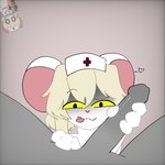 anthro black_eyes blonde_hair blush breasts clothing duo female fur genitals hair hat headgear headwear male male/female nurse nurse_clothing nurse_headwear penis sex smile tail white_body white_fur yellow_eyes unknown_artist terrible_mouse lorna_(terrible_mouse) mammal mouse murid murine rat rodent source_request