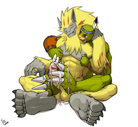 3_toes 5_fingers 5_toes ambiguous_gender anthro balls bite biting_lip bodily_fluids claws clothing cum cum_drip cum_on_balls cum_on_feet cum_on_ground cum_on_penis dripping duo erection eyes_closed feet fingers foot_fetish foot_focus foot_play footjob from_behind_position fur genital_fluids genitals green_body green_skin grey_body grey_skin hair humanoid_feet humanoid_genitalia humanoid_hands humanoid_penis jewelry male masturbation mostly_nude muscular neck_bite nipple_fetish nipple_play nipples orgasm penile penis plantigrade purple_eyes ring sex simple_background smile toe_claws toes two-footed_footjob white_background yellow_balls yellow_body yellow_fur yellow_penis seyrmo bandai_namco digimon apemon digimon_(species) dinohyumon dinosaur haplorhine mammal monkey prehistoric_species primate reptile scalie 2020 signature