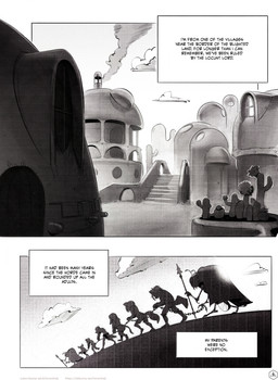 ambiguous_gender antennae_(anatomy) anthro border cactus chimney clothed clothing cloud cuff_(restraint) detailed_background dialogue faceless_character female fingers fur grey_body hair head_down holding_object holding_weapon humanoid_hands long_tail male melee_weapon narration outside page_number plant polearm prisoner restraints shackles short_hair sky smoke spear stairs tail text town walking weapon white_border window horemheb dungeons_and_dragons hasbro wizards_of_the_coast ambiguous_species arthropod canid canine canis grasshopper insect locust mammal orthopterid 2025 absurd_res black_and_white comic detailed digital_drawing_(artwork) digital_media_(artwork) english_text greyscale hi_res monochrome