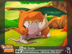 4:3 absurd_res antennae_(anatomy) bodily_fluids charizard cum cum_drip cum_inside dripping duo ejaculation english_text eyes_closed female feral fire from_front_position front_view generation_1_pokemon generation_6_pokemon genital_fluids goodra grass green_eyes hi_res interspecies legs_up licking logo lying male male/female mr.smile nature nintendo on_back on_grass one_eye_closed orange_body outside outside_sex penetration photo picture_frame pink_body plant pokemon pokemon_(species) reverse_wheelbarrow_position sex spread_legs spreading standing tail text tongue tongue_out tree vaginal vaginal_penetration wings