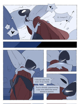 afterglow anthro bedroom biped bite black_body black_eyes blush blush_lines bodily_fluids border bottomless bottomless_female bottomless_humanoid breath cloak clothed clothing detailed_background dialogue dildo dildo_in_vagina dildo_insertion duo empty_eyes exclamation_point eye_contact female female/female female_anthro female_humanoid female_orgasm genitals heart_symbol holding_partner hug hugging_another humanoid_on_anthro inside leg_wrap looking_at_another looking_at_partner mouthless neck_bite orgasm penetration red_cloak red_clothing sex sex_toy sex_toy_in_vagina sex_toy_insertion sitting speech_bubble sweat sweatdrop talking_to_another talking_to_partner text toying_partner vaginal vaginal_orgasm vaginal_penetration vulva white_body white_border white_eyes white_vulva justdog hollow_knight:_silksong hollow_knight_(franchise) team_cherry hornet_(hollow_knight) lace_(hollow_knight:_silksong) arthropod humanoid 2025 comic digital_drawing_(artwork) digital_media_(artwork) english_text hi_res