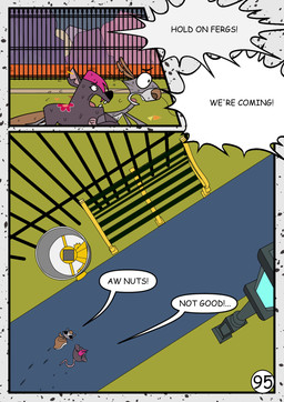 bench dialogue duo female feral fur grey_body grey_fur hair male park pink_hair speech_bubble text toony redundantmodule 101_dalmatian_street 101_dalmatians disney big_fee_(101_dalmatians) sid_(101_dalmatians) mammal murid murine rat rodent sciurid tree_squirrel comic english_text hi_res