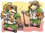 anthro clothed clothing eyewear farmer food fruit glasses hat headgear headwear hoe male plant pumpkin slightly_chubby solo straw_hat tools kajimaru_0507 lifewonders tokyo_afterschool_summoners volos_(tas) bear mammal 2017 4:3