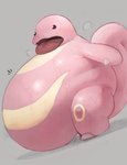 ambiguous_gender beady_eyes belly big_belly grey_background leg_markings markings morbidly_obese morbidly_obese_ambiguous obese obese_ambiguous overweight overweight_ambiguous pink_body pink_skin simple_background solo tongue tongue_out oruka0827 nintendo pokemon generation_1_pokemon lickitung pokemon_(species) hi_res