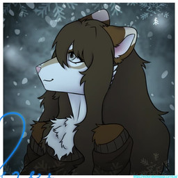 anthro female forest plant snow snowflake solo standing_in_snow tree archangellic miyuki(arch) domestic_ferret mammal mustelid musteline true_musteline weasel 2d_animation animated icon short_playtime video