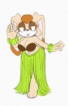 anthro barefoot big_breasts breasts coconut_bra feet female grass_skirt hula looking_at_viewer solo omegasunburst sega sonic_the_hedgehog_(series) vanilla_the_rabbit lagomorph leporid mammal rabbit 2022 hi_res