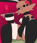 alcohol anthro beverage bulge bunny_costume clothing container costume cup drinking_glass femboy footwear glass glass_container glass_cup gloves handwear knee_highs knee_socks legwear looking_at_viewer male socks solo suit wine wine_glass neko3240 rott_(aintsmart) lagomorph leporid mammal rabbit hi_res