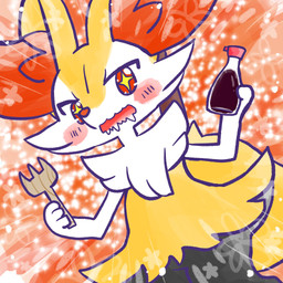 ambiguous_anthro ambiguous_gender anthro biped blush blush_stickers bodily_fluids digitigrade dipstick_tail drooling dutch_angle food front_view holding_fork looking_at_viewer markings open_mouth saliva simple_background snout solo soy_sauce standing starry_eyes tail tail_markings annyui0611 nintendo pokemon braixen canid generation_6_pokemon mammal pokemon_(species) 1:1 2024 digital_drawing_(artwork) digital_media_(artwork) hi_res japanese_description portrait three-quarter_portrait translated_description