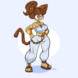 anthro big_breasts breasts brown_hair cosplay crossover_cosplay female hair jewelry necklace red_eyes smile solo tail gunshad chrono_trigger gameoverse glitch_productions square_enix kit_bodega marle_(chrono_trigger) domestic_cat felid feline felis mammal 1:1 absurd_res crossover hi_res tagme