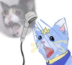 ambiguous_gender bodily_fluids crying eyebrows fangs feral fur open_mouth screaming shower simple_background solo tears teeth water whiskers white_background unknown_artist crying_cat league_of_legends riot_games tencent yuumi_(lol) domestic_cat felid feline felis mammal meme