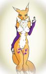 3_fingers black_sclera blue_eyes breasts chest_tuft female fingers genitals looking_at_viewer nipples nude pussy solo standing tuft couldnotparseline bandai_namco digimon canid canine digimon_(species) mammal renamon 5:8 absurd_res hi_res