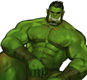 abs beard big_muscles black_hair bottomwear clothed clothing facial_hair green_body green_nipples green_skin grin hair humanoid_pointy_ears loincloth male muscular muscular_humanoid muscular_male nipples pointy_ears simple_background sitting smile solo topless white_background dopq humanoid orc 2020 hi_res