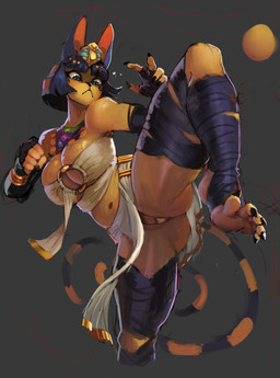 5_fingers 5_toes accessory anthro bandeau big_breasts biped black_clothing black_gloves black_handwear blue_eyes blue_hair blue_tail bob_cut bottomwear bracelet breasts brown_nose butt camel_toe claws closed_smile clothed clothed_anthro clothed_female clothing egyptian feet female female_anthro finger_claws fingerless_gloves fingers genital_outline glistening glistening_eyes gloves hair handwear jewelry leg_wraps loincloth markings midriff mouth_closed multicolored_tail navel o-ring o-ring_top one_leg_up pose pupils raised_leg red_inner_ear simple_background slit_pupils smile solo spread_legs spreading striped_markings striped_tail stripes tail tail_markings toe_claws toes topwear underwear uraeus usekh vulva_outline white_bandeau white_bottomwear white_clothing white_topwear wraps yellow_tail pajamamcham animal_crossing nintendo ankha_(animal_crossing) domestic_cat felid feline felis mammal 2025 digital_media_(artwork) hi_res