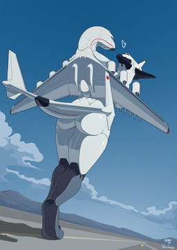 aircraft airplane anthro antonov_an-225_mriya back_wings belly butt cloud cockpit curvy_figure female fin heart_symbol jet jet_engine machine macro metallic_body not_furry nude nude_anthro nude_female road sky skyscape solo space_shuttle spacecraft standing tail tail_fin thick_thighs vehicle voluptuous white_body wings havoc63 thacurus aeromorph living_aircraft living_machine living_vehicle digital_media_(artwork) hi_res