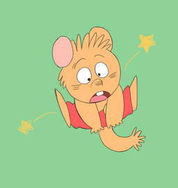4_fingers anthro biped brown_body chibi fingers green_background jumping open_mouth simple_background solo hikari_gamba gamba_no_bouken gamba_no_bouken_(series) ganba mammal mouse murid murine rodent 2023 hi_res