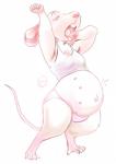 anthro belly big_belly breasts busty_feral clothed clothing eyes_closed feet female feral fur hindpaw multi_nipple navel nipples open_mouth panties paws pregnant pregnant_female semi-anthro simple_background solo stretching teeth tongue underwear yawn oddwilds mammal mouse murid murine rodent 2018 digital_media_(artwork) hi_res