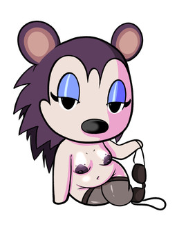 anthro areola black_eyes black_nose blotchy_areola blue_eyeshadow bra breasts clothing eyelashes eyeshadow female front_view fur glistening_eyelids holding_bra holding_clothing holding_object holding_underwear legwear long_eyelashes looking_at_viewer makeup navel nipples purple_areola purple_body purple_fur purple_nipples shortstack shortstack_female simple_background slightly_chubby solo stockings tan_body tan_fur thick_thighs underwear white_background wide_hips impstripe animal_crossing nintendo label_able eulipotyphlan hedgehog mammal hi_res
