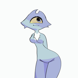 bouncing_breasts breast_jiggle breasts butt chest_tuft featureless_breasts featureless_crotch female hip_sway jiggling mature_female shaking_butt solo standing tuft bunibelol zafiro_(bunibelol) cyclops humanoid 1:1 animated cel_shading digital_media_(artwork) hi_res shaded
