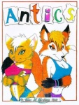 1995 anthro blonde_hair breasts canid canine cleavage clothed clothing domestic_cat duo ear_piercing felid feline felis female fox fur green_eyes hair james_m_hardiman low_res mammal midriff navel nipple_outline orange_body orange_fur piercing tail tongue tongue_out valerie_(jmh) white_hair yellow_body yellow_fur