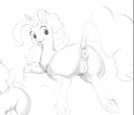 animal_genitalia animal_pussy anus dock_(anatomy) equine_anus equine_genitalia equine_pussy female feral genitals puffy_anus pussy raised_tail tail tail_anus trashtikko friendship_is_magic hasbro my_little_pony pinkie_pie_(mlp) equid equine horse mammal pony monochrome sketch