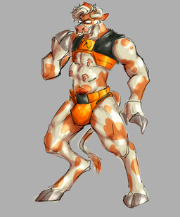 anthro bovine_teats bovine_udders male muscular muscular_anthro muscular_male standing teats udders anonymous_artist half-life valve valve_corporation gordon_freeman bovid bovine cattle mammal absurd_res hi_res
