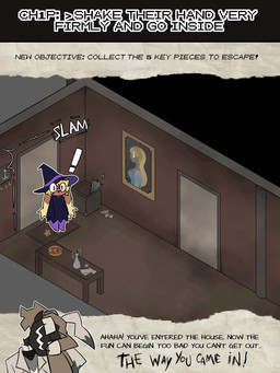 anthro clothing creepy_smile dialogue duo eyewear female glasses hat haunted_house head_tilt headgear headwear holidays smile text wearing_glasses witch_costume witch_hat corruptedcryptid halloween nintendo pokemon hint_(corruptedcryptid) penny_(corruptedcryptid) generation_4_pokemon generation_7_pokemon lopunny mimikyu pokemon_(species) 3:4 animated english_text hi_res trans_(lore) trans_woman_(lore)