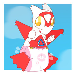 big_diaper border clean_diaper clothed clothing cloud_emanata diaper diaper_puff emanata female gesture looking_at_viewer open_mouth pink_diaper sky smile waving waving_at_viewer wearing_diaper white_border shinysylbreon444 nintendo pokemon generation_3_pokemon latias legendary_pokemon pokemon_(species) 1:1 digital_media_(artwork) hi_res
