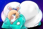 anthro ass_up attitude big_butt breasts butt clothed clothing crossed_arms crowning dress ear_piercing ear_ring female footwear frown hair hair_over_eye high_heels huge_butt hyper hyper_butt looking_at_viewer narrowed_eyes piercing ring_piercing shoes solo thick_thighs m4n mario_bros nintendo raving_rabbids rayman_(series) super_mario_galaxy ubisoft rabbid_rosalina rosalina_(mario) lagomorph leporid mammal rabbid rabbit 3:2 hi_res