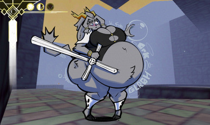 anthro antlers belly belly_expansion big_belly big_breasts body_inflation breast_expansion breasts butt butt_expansion expansion female fur grey_body grey_fur horn huge_belly hyper hyper_belly inflation outside solo thick_thighs smokey_blokey pseudoregalia sybil_(pseudoregalia) jackalope lagomorph mammal 2024 adversarial_noise hi_res