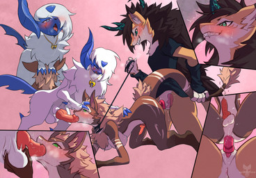 all_fours anal anal_penetration anthro anthro_on_anthro anthro_on_feral anthro_penetrated anthro_penetrating anthro_penetrating_anthro balls bestiality biped blush breasts clothed clothed_anthro clothed_male clothing collar doggystyle dominant dominant_anthro dominant_female face_mounting female female_anthro female_penetrating feral feral_penetrating feral_penetrating_anthro from_behind_position fur genitals group group_sex gynomorph gynomorph/male gynomorph_anthro gynomorph_on_feral gynomorph_penetrated hair horn intersex intersex/male intersex_anthro intersex_on_feral intersex_penetrated interspecies leash leashed_collar looking_pleasured male male_feral male_on_anthro male_penetrating male_penetrating_anthro male_penetrating_gynomorph male_penetrating_intersex nude nude_anthro nude_gynomorph nude_intersex open_mouth penetration penile penile_penetration penis penis_in_ass penis_in_mouth sex simple_background smile submissive submissive_anthro submissive_gynomorph submissive_intersex tail teeth threesome trio tenebscuro nintendo pokemon absol canid generation_3_pokemon mammal pokemon_(species) species_request 2026 digital_drawing_(artwork) digital_media_(artwork) hi_res