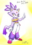 anthro biped bottomwear breasts clothing female footwear gloves hair handwear looking_at_viewer multicolored_clothing orange_eyes pants ponytail purple_body shirt shoes solo tail tank_top topwear white_clothing white_gloves white_handwear yellow_clothing j-fujita sega sonic_the_hedgehog_(series) blaze_the_cat domestic_cat felid feline felis mammal 2011