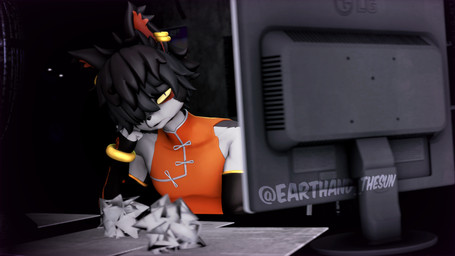anthro bored computer electronics looking_at_monitor male monitor solo yellow_eyes earthand_nsfw earthand_thesun valorlynz_(modeler) arknights five_nights_at_freddy's hypergryph scottgames studio_montagne aak_(arknights) 16:9 3d_(artwork) digital_media_(artwork) hi_res source_filmmaker_(artwork) widescreen