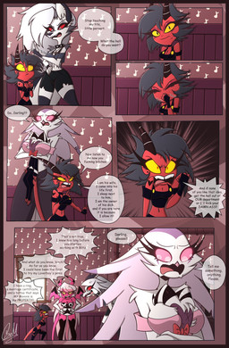 angry anthro argument asphyxiation big_breasts bodily_fluids bottomwear breasts choking clothing crop_top dialogue eyelashes female freckled_face freckles glistening_eyelids group head_between_thighs larger_female long_eyelashes male male/female profanity shirt shorts size_difference smaller_female smaller_male tear_trough tears text thick_thighs tight_clothing topwear tuft gatojack3 hellaverse helluva_boss mythology loona_(helluva_boss) millie_(helluva_boss) moxxie_(helluva_boss) stella_(helluva_boss) verosika_mayday canid canid_demon canine demon demon_humanoid hellhound humanoid imp mammal mythological_canine mythological_creature owl_demon succubus absurd_res comic english_text hi_res
