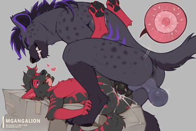 andromorph andromorph/male andromorph_penetrated animal_genitalia animal_penis anthro anthro_on_anthro anthro_penetrated anthro_penetrating anthro_penetrating_anthro anus backsack balls bared_teeth black_sclera bodily_fluids butt canine_genitalia canine_penis cum cum_inside duo erection eyes_closed fangs fur genital_fluids genitals hair half-closed_eyes heart_symbol impregnation intersex intersex/male intersex_penetrated knot leg_grab lying male male_penetrating male_penetrating_andromorph male_penetrating_intersex narrowed_eyes nude nude_andromorph nude_anthro nude_male on_back on_surface ovum penetration penis perineum sex simple_background size_difference snarling stripes tail teeth tongue tongue_out top_hole vaginal vaginal_penetration vulva mgangalion dakota_deforrest_(kyledere11) marflebark aardwolf hyena mammal spotted_hyena andromorph_(lore)