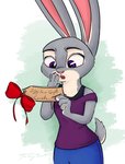 2020 anthro clothed clothing digital_drawing_(artwork) digital_media_(artwork) disney english_text female hi_res judy_hopps lagomorph leporid mammal rabbit simple_background solo surprise surprised_expression text the_gory_saint zootopia