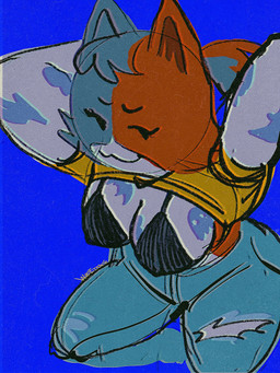anthro biped black_bra black_clothing black_underwear blue_background blue_body blue_fur bottomwear bra clothed clothing curvy_figure denim denim_bottomwear denim_clothing eyebrows female fur high-angle_view jeans multicolored_body multicolored_fur orange_body orange_fur pants raised_clothing raised_shirt raised_topwear shirt simple_background solo thick_thighs topwear torn_bottomwear torn_clothing torn_jeans torn_pants underwear white_body white_fur wide_hips yellow_clothing yellow_shirt yellow_topwear wolftangart epic_games fortnite cate_meowdy domestic_cat felid feline felis mammal 2025 3:4 colored_sketch digital_media_(artwork) hi_res sketch
