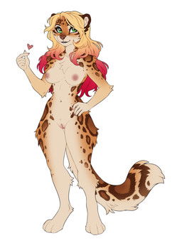 anthro areola biped breasts claws countershade_torso countershading feet female fingers front_view fur genitals looking_at_viewer navel nipples nude nude_anthro nude_female simple_background smile solo spots standing tail teeth toes vulva kyotoleopard kyoto_(kyotoleopard) felid leopard mammal pantherine 2026 absurd_res digital_drawing_(artwork) digital_media_(artwork) hi_res