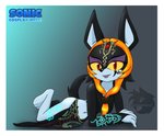 absurd_res anthro black_body black_fur border breasts canid canine canis clothed clothing cosplay digital_media_(artwork) fan_character female fur greywolfnsfw hair hi_res jackal looking_at_viewer mammal midna nintendo orange_hair red_eyes sega simple_background smile solo sonic_the_hedgehog_(series) the_legend_of_zelda twilight_princess white_border yellow_sclera