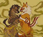 anthro breasts butt butt_focus duo fart fart_cloud fart_fetish female female/female gas gassy musky_butt sharp_teeth smelly tail teeth text sophieyeen disney the_lion_king shenzi_(the_lion_king) hyena mammal artist_name