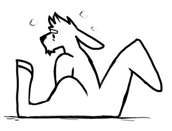 anthro dot_eyes ears_back head_tuft male male_anthro nude pivoted_ears side_view simple_background simple_eyes sitting solo tuft solaxe_(artist) solaxe kangaroo macropod mammal marsupial hi_res monochrome