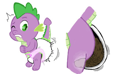 anthro clothed clothing diaper diaper_only feces internal male pooping simple_background soiled_diaper soiling soiling_diaper solo topless unclean_diaper used_diaper using_diaper wearing_diaper abuduldl friendship_is_magic hasbro my_little_pony mythology spike_(mlp) dragon mythological_creature mythological_scalie scalie digital_media_(artwork) hi_res