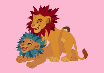 all_fours ass_up duo eyes_closed female feral from_behind_position lying male male/female on_front open_mouth open_smile sex smile tail tail_tuft tuft hailberry felid lion mammal pantherine absurd_res hi_res
