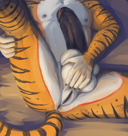 4_balls 5_fingers anthro anus athletic athletic_anthro balls belly big_balls big_penis black_anus black_body black_fur black_glans black_nipples black_penis black_stripes black_tail black_vulva clitoris erection faceless_character faceless_intersex fingers fur genitals glans grey_nipples holding_balls humanoid_genitalia humanoid_hands humanoid_penis humanoid_vulva intersex lifting_balls light long_penis lying maleherm markings multi_balls multi_genitalia multicolored_body multicolored_fur multicolored_tail multicolored_vulva muscular muscular_intersex muscular_maleherm nipples nude nude_anthro nude_intersex nude_maleherm on_back orange_body orange_fur orange_tail pecs penis presenting presenting_vulva shadow solo spread_legs spreading striped_body striped_fur striped_markings striped_tail stripes tail tail_markings thick_penis two_tone_vulva vulva white_balls white_belly white_body white_fur kittykage felid mammal pantherine tiger hi_res