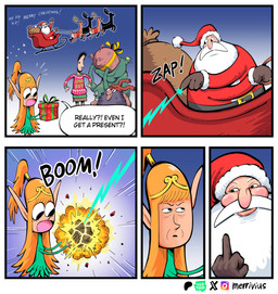 anus beard belt black_beard black_belt black_eyes black_facial_hair black_hair brown_clothing brown_gloves brown_handwear christmas_clothing christmas_headwear circlet clothed clothing crown dialogue dress eating explosion eyebrows eyelashes facial_hair female gesture gloves gold_hair_ring green_body green_clothing green_dress green_skin group hair hand_gesture handwear hat headgear headwear holidays humanoid_pointy_ears humor light_body light_skin long_ears long_hair male middle_finger mustache not_furry orange_hair pointy_ears pointy_nose ponytail purple_beard purple_facial_hair red_clothing rosy_cheeks santa_hat shovel sleigh sweater tan_body tan_skin text tiara tools topwear white_beard white_eyebrows white_facial_hair white_mustache x_anus merrivius christmas elf_comic dwarf_(merrivius) elf_(merrivius) human_(merrivius) orc_(merrivius) santa_claus deer domestic_pig dwarf elf human mammal new_world_deer orc reindeer suid suine sus_(pig) 2025 colored comic digital_media_(artwork) english_description english_text hi_res