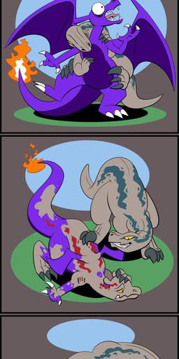 basic_sequence bite claws duo feral linear_sequence sickle_claw species_transformation tail three_frame_image three_frame_sequence toe_claws transformation transformation_sequence trevor-fox jurassic_park jurassic_world nintendo pokemon universal_studios blue_(jurassic_world) charizard dinosaur dromaeosaurid generation_1_pokemon pokemon_(species) prehistoric_species reptile saurischian scalie theropod velociraptor 1:3 absurd_res hi_res sequence