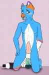 anal anal_masturbation anal_penetration anthro balls blue_body blue_eyes blue_fur blush bodily_fluids cum dildo dildo_sitting erection fur genital_fluids genitals heterochromia knot lube male masturbation orange_body orange_fur penetration penis purple_body purple_fur sex_toy simple_background solo tongue toying_self white_body white_fur birdsmooch bad_dragon canid canine canis domestic_dog husky mammal nordic_sled_dog spitz hi_res